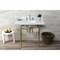 Kingston Brass 36 Carrara Marble Console Sink with Brass Legs, Marble WhiteBrushed Brass LMS3622M8SQ7 - alternate 4